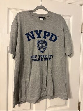 NYPD Graphic Short Sleeve Tee - Gray/Blue XXL